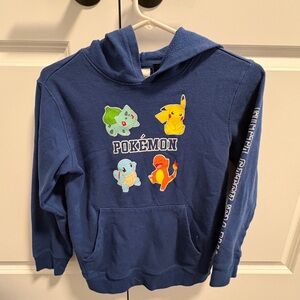 Blue Pokémon Hoodie with Pikachu, Bulbasaur, Squirtle & Charmander